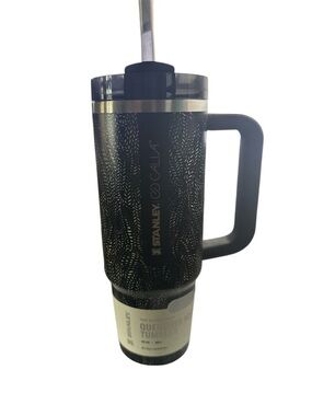 Stanley Black Patterned Insulated Travel Mug with Handle-30 oz